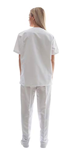 Uniforme Sanitario Unisex Ropa Trabajo Pijama Medico Casaca Enfermero Estetica Peluqueria Veterinaria Hospital Limpieza y Empleado Hogar Antilejía y No Destiñe - M