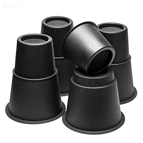 Uping Elevador de Muebles Alza de Muebles, Elevadores Ajustables para Camas Mesas o Mobiliario (8 pack, Negro)