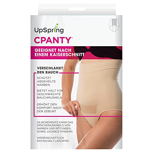 Upspring C-Panty - Faja de compresión para después del parto cesáreo, color carne y nude, talla L/XL