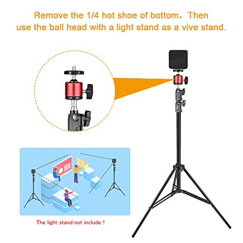 UTEBIT 360 Degree Mini rótula de trípode soporte cabeza de bola de metal con 1/4 "tornillo Zapata bola cabeza adaptador para DSLR Cámara Videocámara Light Bracket - 2 piezas