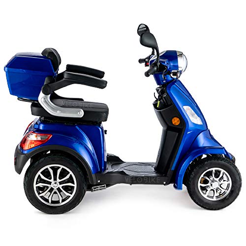 VELECO Motocicleta eléctrica de 4 ruedas, 1000 W, color azul