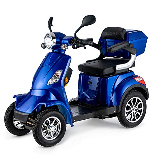 VELECO Motocicleta eléctrica de 4 ruedas, 1000 W, color azul