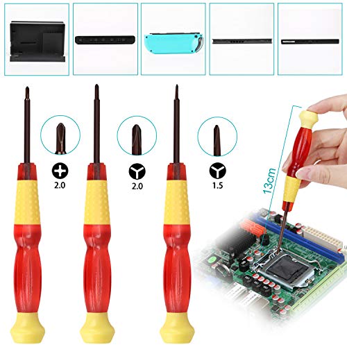 Veperain 2 Recambios 3D de Joysticks Analógicos para Nintendo Switch Joy Con y Switch OLED, con Destornillador Herramientas de Reparación, 4 ThumbStick