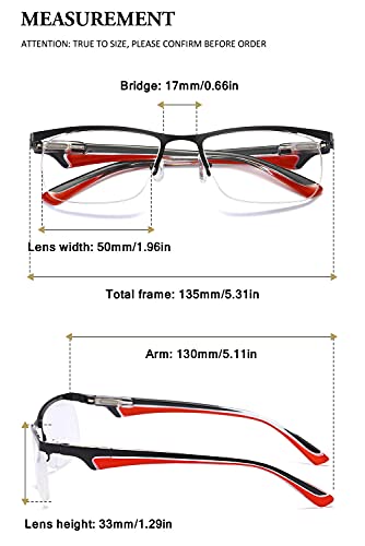 VEVESMUNDO Gafas de Lectura Hombre Mujer Metalicas Medio Marco Presbicia Modernas Vista Leer Graduadas Blanco Rojo Azul Verde 1.0 1.5 2.0 2.5 3.0 3.5 4.0 (2.0, 4 Gafas Set(Blanco+Rojo+Azul+Verde))