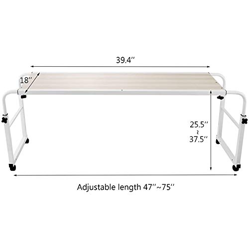 VEVOR Mesa de Cama para Computadora Portátil 1 m, Soporte de Computadora sobre La Cama 1 m, Capacidad de Carga de 50 kg, Mesa de Cama para Computadora Portátil con 4 Ruedas Bloqueables, para Hogar