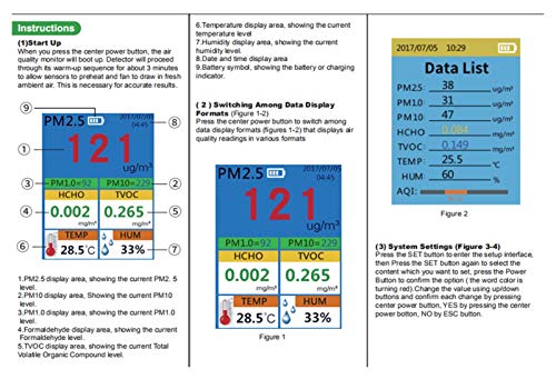 Vibiu Detector de Calidad del Aire PM2.5 Detector de HCHO