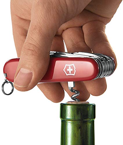 Victorinox Explorer Navaja con 16 funciones, incluyendo lupa, destornillador Phillips y tijeras, de color rojo