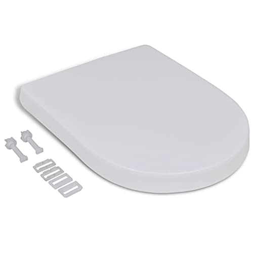 vidaXL Tapa de Inodoro Váter Asiento Cierre Suave Blanca Cuadrada Asiento WC