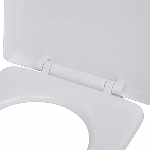 vidaXL Tapa de Inodoro Váter Asiento Cierre Suave Blanca Cuadrada Asiento WC