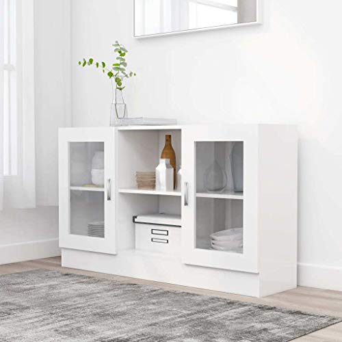 vidaXL Vitrina Armario de Libros Revistas Estante Estantería Soporte Almacenamiento Oficina Hogar Casa Decoración de Aglomerado Blanco