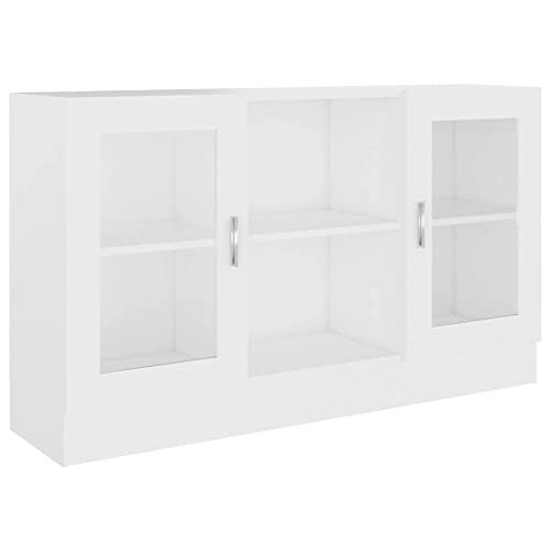 vidaXL Vitrina Armario de Libros Revistas Estante Estantería Soporte Almacenamiento Oficina Hogar Casa Decoración de Aglomerado Blanco