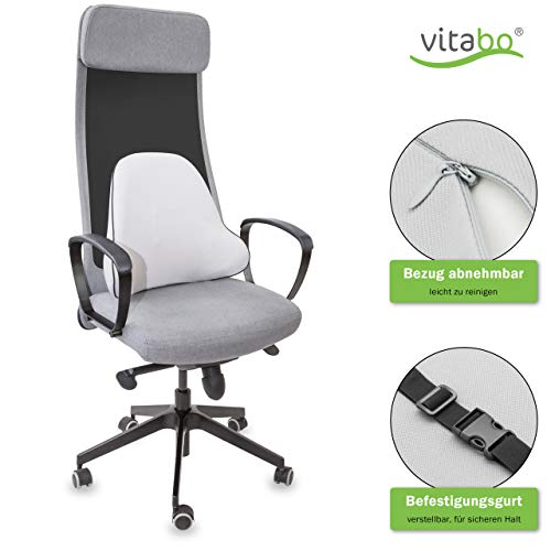 Vitabo - Cojín ortopédico para la espalda, ergonómico, color gris