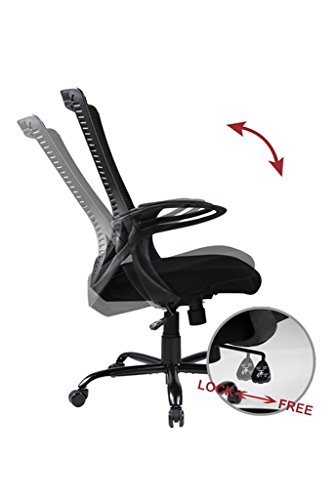 Viva Office Silla Ergonómica Para Ordenador con Respaldo Alto de Malla, Negro