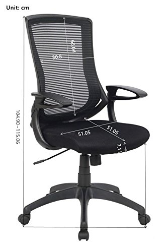 Viva Office Silla Ergonómica Para Ordenador con Respaldo Alto de Malla, Negro