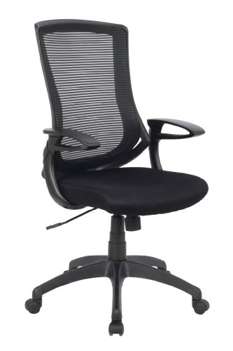 Viva Office Silla Ergonómica Para Ordenador con Respaldo Alto de Malla, Negro