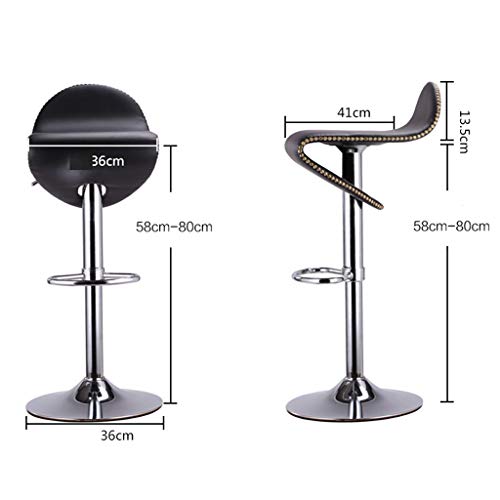 Wadiy Taburete de Bar/Silla de café/Silla giratoria/Mostrador de recepción/Silla de mostrador de joyería Altura Ajustable 360 ​​° de rotación, Remache de Remaches - Fashion Joker -Sillas