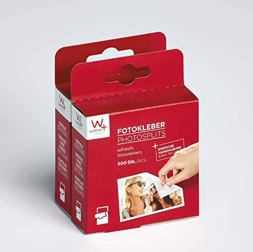 Walther FT500DP - Adhesivos para Fotos de Doble Cara, Libres de ácido (Pack Doble; 2 x 500 Unidades) Color Blanco