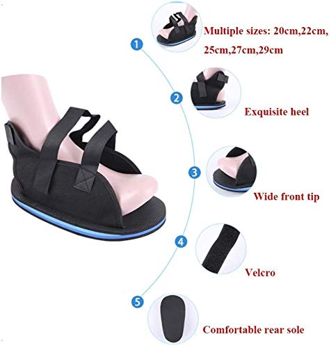 WANGPP Ortesis de Tobillo del pie aparatos ortopédicos, Fractura de pie Zapatos quirúrgicos Punta Abierta de Yeso de Zapatos for Hombres o Mujeres 11.18 (Size : 25CM)