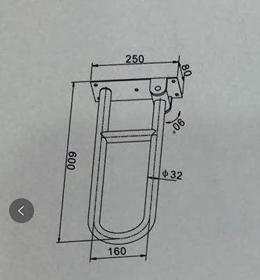 WANGXNCase Barras Minusvalidos WC, Pasamanos Plegable para Baño, Rieles De Seguridad para Soporte De Inodoro, Mango De Seguridad para Ducha De Acero Inoxidable