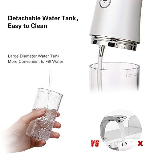 Water Flosser Irrigador dental inalámbrico portátil 3 modos 6 puntas de chorro con 220 ml Tanque de agua extraíble Irrigador oral eléctrico Limpiador dental Cuidado bucal Agua en aerosol Hilo dental