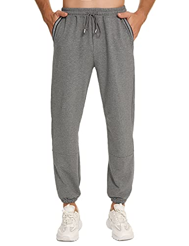 Wayleb Pantalón Chandal Hombre de Algodón Verano Pantalones Deportivos para Hombre Pantalones Largos de Deporte Hombre Pantalon Jogger Casual Pants con Tira Reflectante