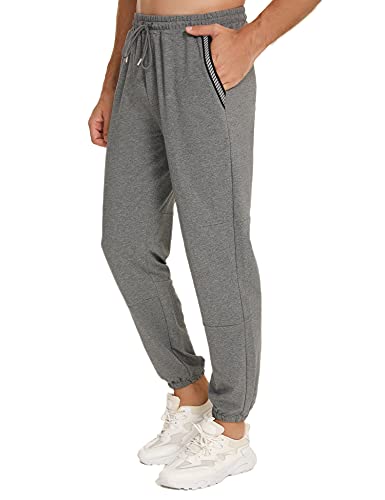 Wayleb Pantalón Chandal Hombre de Algodón Verano Pantalones Deportivos para Hombre Pantalones Largos de Deporte Hombre Pantalon Jogger Casual Pants con Tira Reflectante