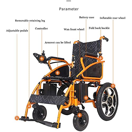 WBJLG Cojín Silla de Ruedas de Movilidad eléctrica Plegable portátil, Scooter para Personas Mayores discapacitadas, batería de Litio de 20 A, duración de la batería 35 km