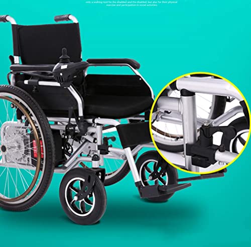 WBJLG Silla de Ruedas eléctrica Plegable para Personas Mayores Coche para discapacitados Ancianos Vehículo Inteligente de 4 Ruedas con Controlador basculante de 360 ​​° Scooter portátil automático