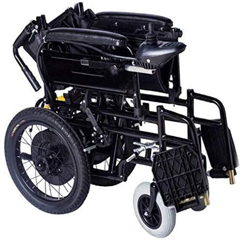 WBJLG Silla de Ruedas eléctrica Plegable y Liviana portátil, Silla de Scooter motorizada para Ancianos con batería de Iones de Litio para discapacitados y Ancianos con Carga de Movilidad Silla de