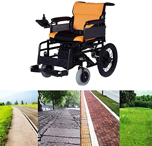 WBJLG Silla de Ruedas eléctrica Plegable y Liviana portátil, Silla de Scooter motorizada para Ancianos con batería de Iones de Litio para discapacitados y Ancianos con Carga de Movilidad Silla de