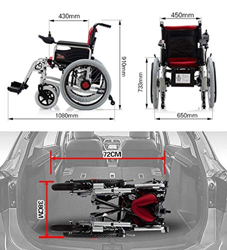 WBJLG Sillas de Ruedas eléctricas motorizadas Plegables para sillas de Ruedas, Scooter médico para discapacitados y Personas Mayores