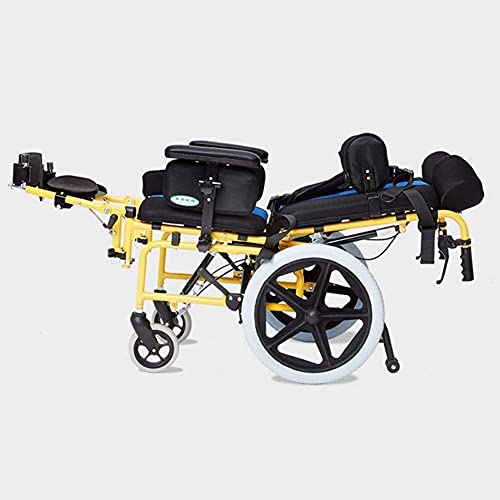 WBJLG sillas de Ruedas Ligero Plegable Silla de Ruedas para niños Conducción, parálisis Cerebral Silla de Ruedas para niños Coche Multifuncional para discapacitados Niños Completamente acostados e