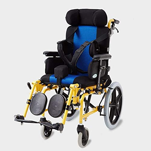 WBJLG sillas de Ruedas Ligero y Plegable Silla de Ruedas para niños Conducción, parálisis Cerebral Silla de Ruedas para niños Coche Multifuncional para niños discapacitados Silla de Ruedas reclina