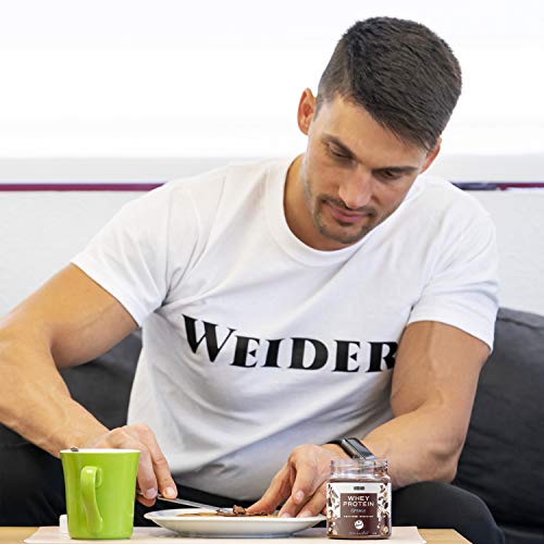 Weider Whey Protein Spread 250 g. Crema de avellana con 22% de proteínas Baja en azúcares Sin aceite de palma y sin gluten.