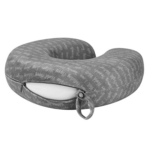 Wellgro - Almohada cervical con funda extraíble (espuma viscoelástica, cremallera, incluye bolsa de transporte), aprox. 28 x 28 x 9 cm (largo x ancho x alto)