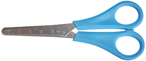 Westcott E-21591 00 – Tijera para niños de bruja con regla en cm, de 13 cm, color azul