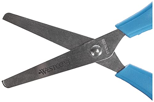 Westcott E-21591 00 – Tijera para niños de bruja con regla en cm, de 13 cm, color azul