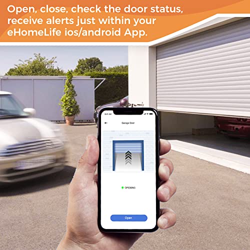 Wi-Fi Controlador de Puerta de Garaje. Se Puede Usar con el Control Remoto Original de la Puerta de Garaje Existente. Remoto por App, Compatible con Alexa y Google Assistant