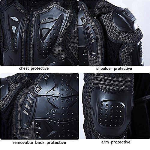 WILDKEN Chaqueta de Protección para Motocross Motos Ropa Protectora de Cuerpo Armadura Completo Profesional de Motocicleta Deportiva para Hombres Columna Vertebral Hombro Mujer Pecho (Rojo, L)