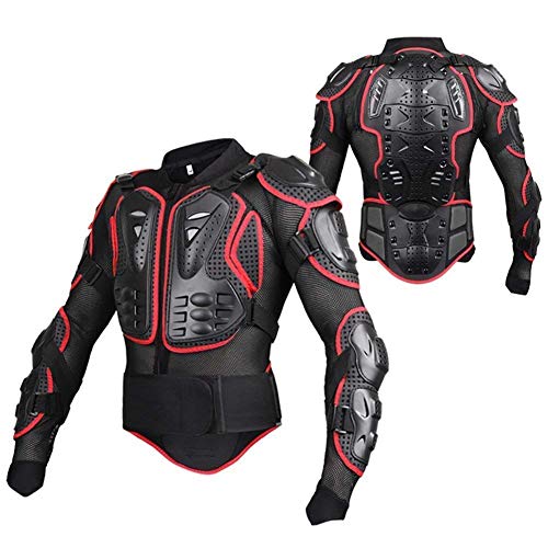 WILDKEN Chaqueta de Protección para Motocross Motos Ropa Protectora de Cuerpo Armadura Completo Profesional de Motocicleta Deportiva para Hombres Columna Vertebral Hombro Mujer Pecho (Rojo, L)