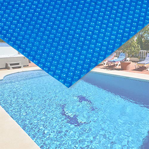 WilTec Cubierta Solar Piscina isotérmica Azul Rectangular 4x6m Lona térmica Protectora Cobertor Piscina