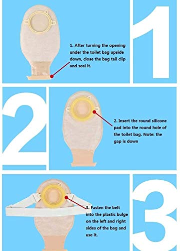 WKDZ Ostomía Hernia cinturón colostomía Transpirable con 5 Bolsas Reutilizables for colostomía ileostomía cuidados del estoma, Cinta Abdomen Apoyo estoma 109