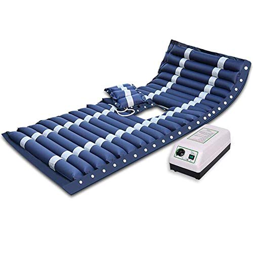 WLKQ Colchón antiescaras de Aire, con compresor, Nylon y PVC,190 x 85cm, para Tratamiento de úlceras por presión y Dolor de Cama Caderas Cuidado Cama Inflable de Aire, Regalo