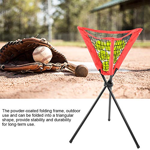 WNSC Tela Oxford, trípode de práctica de bateo de softbol, ​​Acero Inoxidable, Bolsa de Red de Bola con Juego de triángulos, para Practicar, Entrenadores