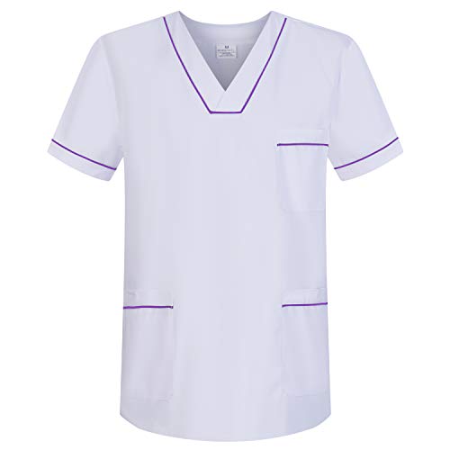 Workwear Tucano - Conjuntos Uniformes Sanitarios Blanco Unisex - Uniformes MÉDICOS Casaca Y PANTALÓN Sanitarios Ref.6601-6602 - XL, Lila