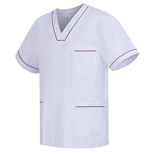 Workwear Tucano - Conjuntos Uniformes Sanitarios Blanco Unisex - Uniformes MÉDICOS Casaca Y PANTALÓN Sanitarios Ref.6601-6602 - XL, Lila