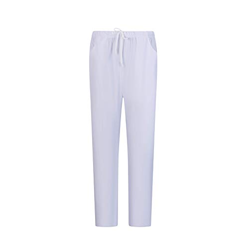 Workwear Tucano - PANTALÓN Sanitarios Unisex Cintura ELÁSTICA Uniformes Sanitarios Uniformes MEDICOS Ref.6612 - XS, Blanco