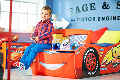 Worlds Apart HelloHome Disney Cars Mcqueen Cama Infantil de iluminación, Madera, Rojo