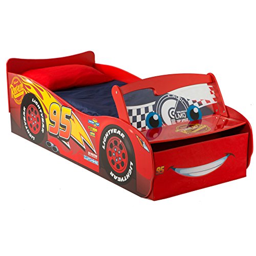 Worlds Apart HelloHome Disney Cars Mcqueen Cama Infantil de iluminación, Madera, Rojo