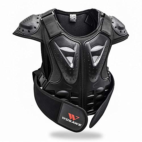 WOSAWE Chaleco de Protector para Niño Niña Deportiva Profesional de Columna Vertebral Armadura del Pecho para Motocicleta Ciclismo Patinaje Esquiar M